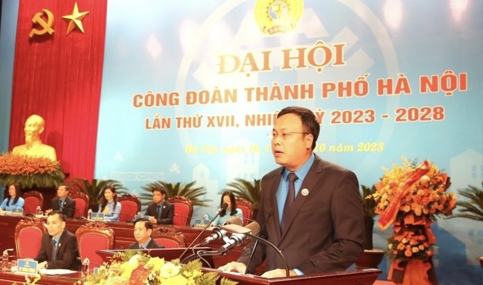 Đồng chí Phạm Quang Thanh tái đắc cử chức Chủ tịch Liên đoàn Lao động TP Hà Nội khoá XVII