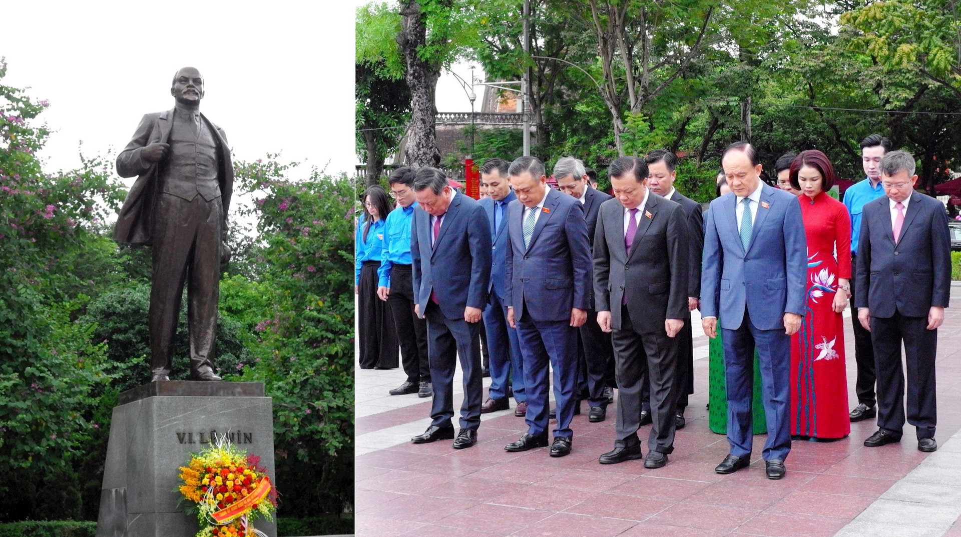 Lãnh đạo thành phố Hà Nội dâng hoa kỷ niệm 106 năm Cách mạng Tháng Mười Nga
