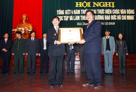 Hải Dương Tổng kết 4 năm thực hiện Cuộc vận động “Học tập và làm theo tấm gương đạo đức Hồ Chí Minh”