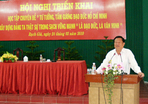 Kiên Giang Triển khai chuyên đề năm 2010 của Cuộc vận động Học tập và làm theo tấm gương đạo đức Hồ Chí Minh