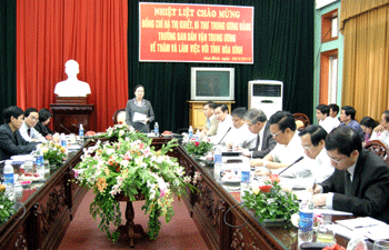 Thực hiện Cuộc vận động năm 2010 phải gắn liền với tổ chức thành công đại hội đảng các cấp