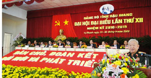 Khai mạc Đại hội đại biểu Đảng bộ tỉnh Hậu Giang lần thứ XII Dân chủ, đoàn kết, đổi mới và phát triển