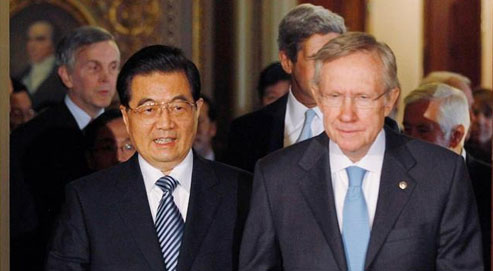 Accueil mitigé de Hu Jintao au Congrès américain