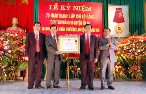 Huyện Ân Thi Hưng Yên  Kỷ niệm 70 năm ngày thành lập chi bộ Đảng đầu tiên
