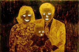 Dipolar  Contemporary painting in traditional Vietnamese lacquer techniques