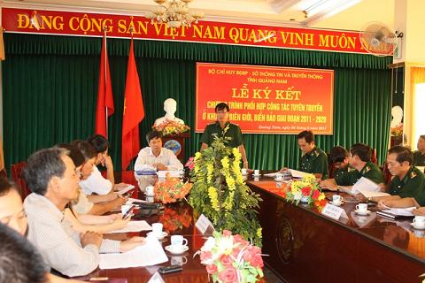 BĐBP tỉnh Quảng Nam Ký kết chương trình phối hợp tuyên truyền biên giới và biển, đảo
