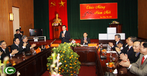 Chủ tịch nước Trương Tấn Sang thăm và chúc tết tỉnh Hưng Yên