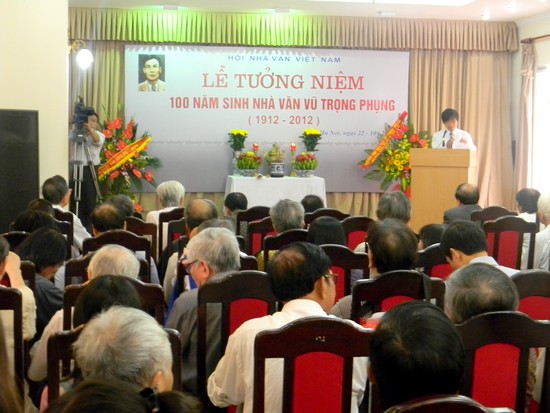 Lễ tưởng niệm 100 năm ngày sinh nhà văn Vũ Trọng Phụng