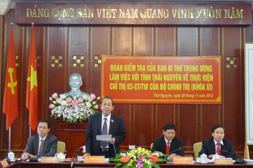 Kiểm tra việc thực hiện học tập và làm theo tấm gương đạo đức Hồ Chí Minh tại Thái Nguyên