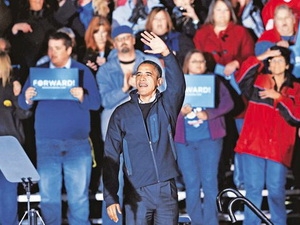 Obama and Romney tied three days before election