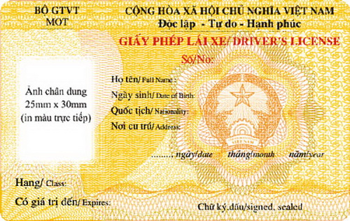 Sẽ cấp mẫu Giấy phép lái xe mới