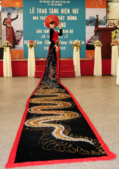 Holy Dragon Ao Dai collection on display