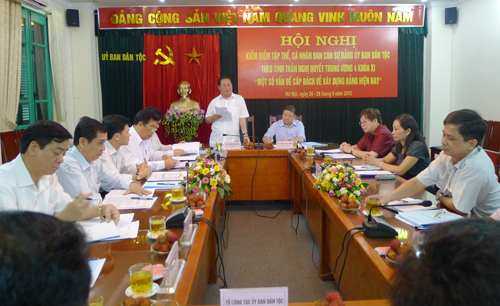 Ban Cán sự Đảng Ủy ban Dân tộc kiểm điểm tự phê bình và phê bình