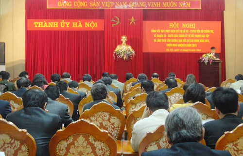Hà Nội Gắn việc học tập và làm theo tấm gương đạo đức Hồ Chí Minh với thực hiện các nhiệm vụ chính trị