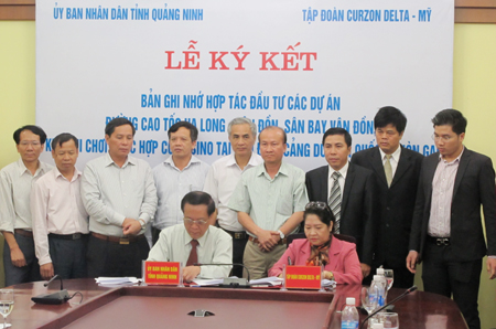 广宁省政府和美国Curzon Delta集团签署投资合作意向书