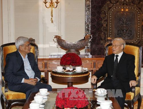 阮富仲总书记分别会见印度各政党领导人