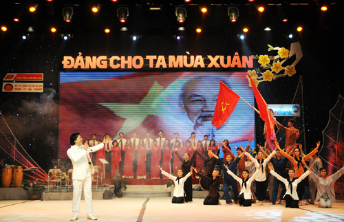Art performance for anniversary of the Communist Party of Vietnam