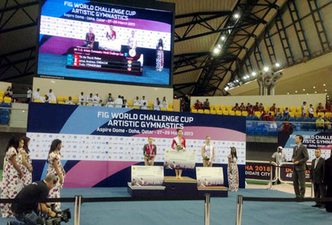 Gymnast Ha Thanh champions in Qatar