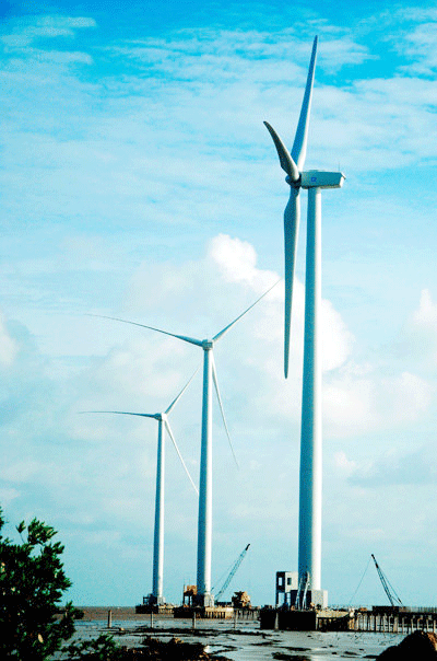Bac Lieu wind mill generates power for national grid