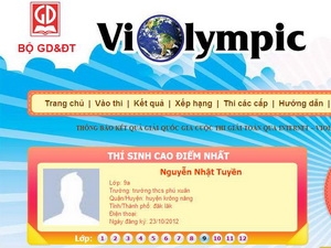 Trao giải “Cuộc thi giải Toán qua mạng Internet- Violympic” năm học 2012 - 2013