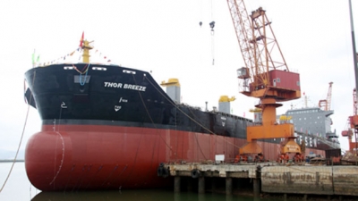 广宁省5 3万吨级散货船下水