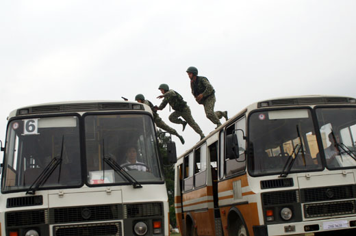 Anti-terrorism commandos conduct hostage rescue exercise