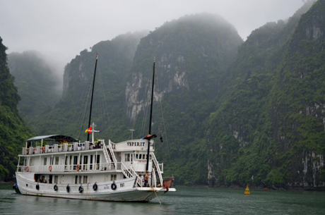 Illusory Ha Long Bay in rain
