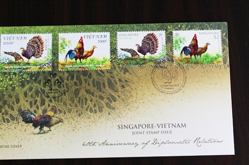 Publication d une collection de timbres Vietnam-Singapour