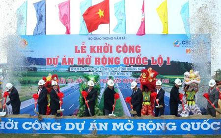 Khởi công Dự án thành phần 1 mở rộng Quốc lộ 1A tỉnh Quảng Nam