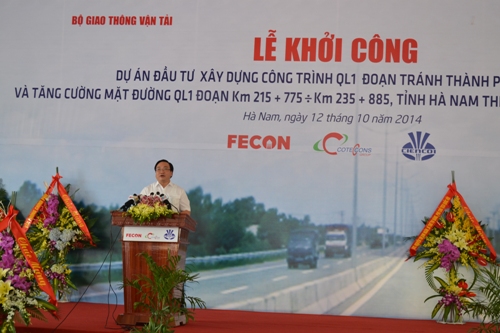 Khởi công Dự án đầu tư xây dựng công trình Quốc lộ 1 đoạn tránh thành phố Phủ Lý