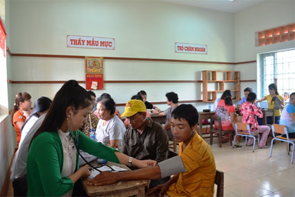 Trên 300 bệnh nhân nghèo được khám bệnh và cấp thuốc miễn phí