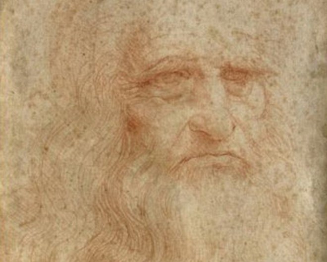 Leonardo da Vinci s red chalk self portrait on display