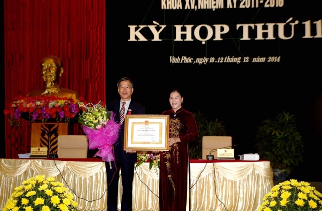 Phó Chủ tịch Quốc hội Nguyễn Thị Kim Ngân dự phiên khai mạc kỳ họp HĐND tỉnh Vĩnh Phúc khóa XV