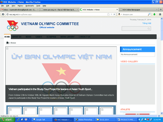 Vietnam Olympic website launches English version