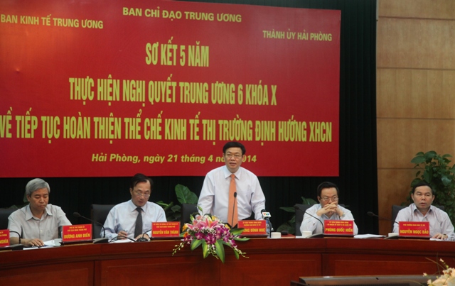 Thành ủy Hải Phòng sơ kết 5 năm thực hiện Nghị quyết Trung ương 6 khóa X