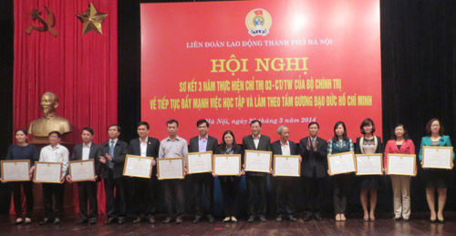 Các cấp công đoàn Thủ đô Nhiều điển hình trong học tập và làm theo tấm gương đạo đức Hồ Chí Minh