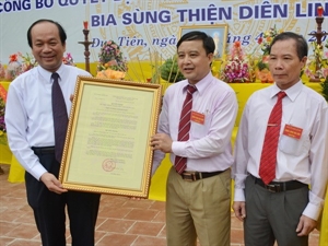 Old stone stele in Ha Nam added to national treasure