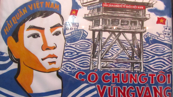 National sea and islands protection posters on display in Hanoi