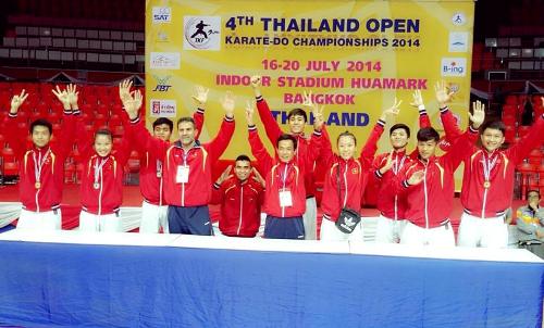 Việt Nam giành 6 HCV tại Giải Karatedo Thái Lan mở rộng 2014
