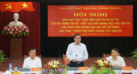 Giao ban thực hiện Chỉ thị 03-CT TW tại các tỉnh, thành phố khu vực miền Trung - Tây Nguyên
