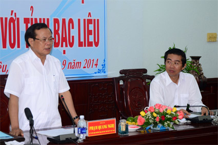 Đoàn công tác Thành ủy Hà Nội đến thăm và làm việc tại Bạc Liêu