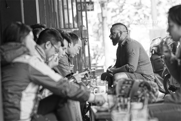 Café on the pavement in Hanoi
