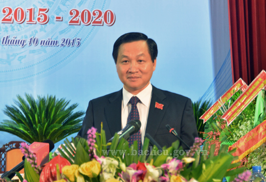 Diễn văn Khai mạc Đại hội đại biểu Đảng bộ tỉnh Bạc Liêu lần thứ XV, nhiệm kỳ 2015 - 2020