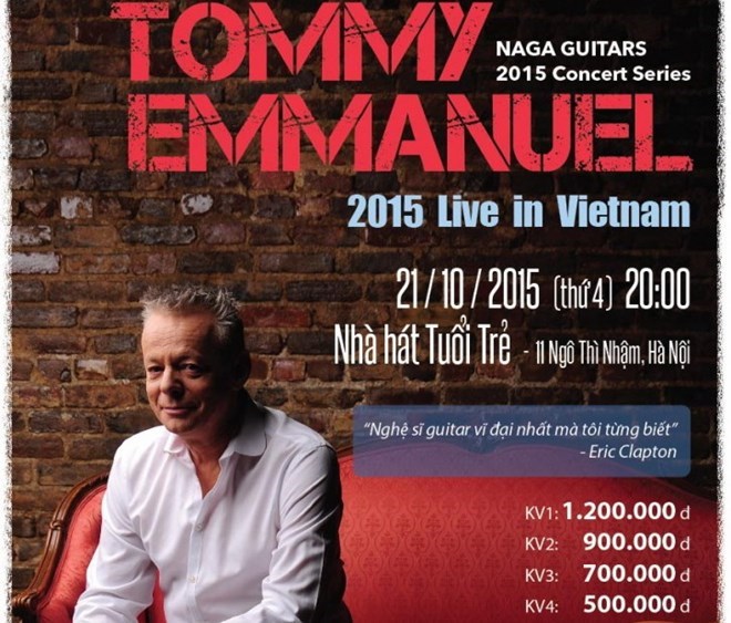 - Le guitariste Tommy Emmanuel se produit à Hanoi
