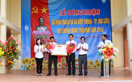 Tp Bạc Liêu Công nhận hai xã Vĩnh Trạch và Hiệp Thành đạt chuẩn nông thôn mới