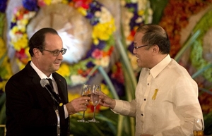 French, Filipino leaders call for action against climate change