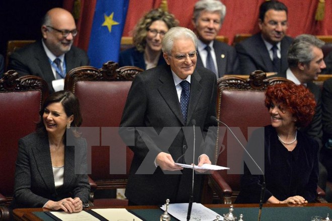 New Italian President Sergio Mattarella takes office