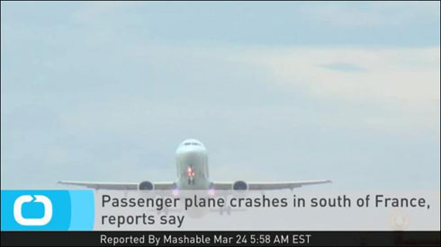 German plane crashes in French Alps