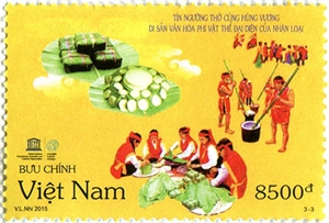 Emission des timbres sur le culte des rois Hung