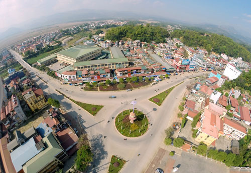 La ville de Diên Biên vue d’en haut